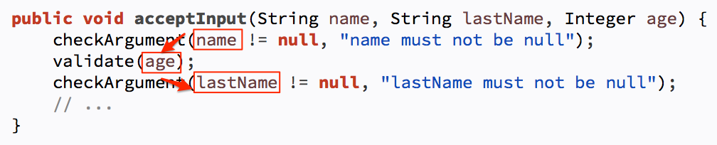 Eye movement when tracking the parameter usage